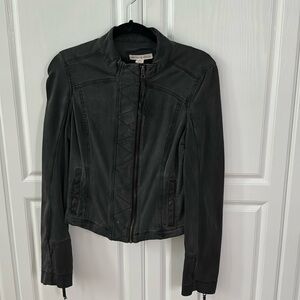 Peyton Jensen Moto, dark-charcoal, stretch cotton jacket, size medium